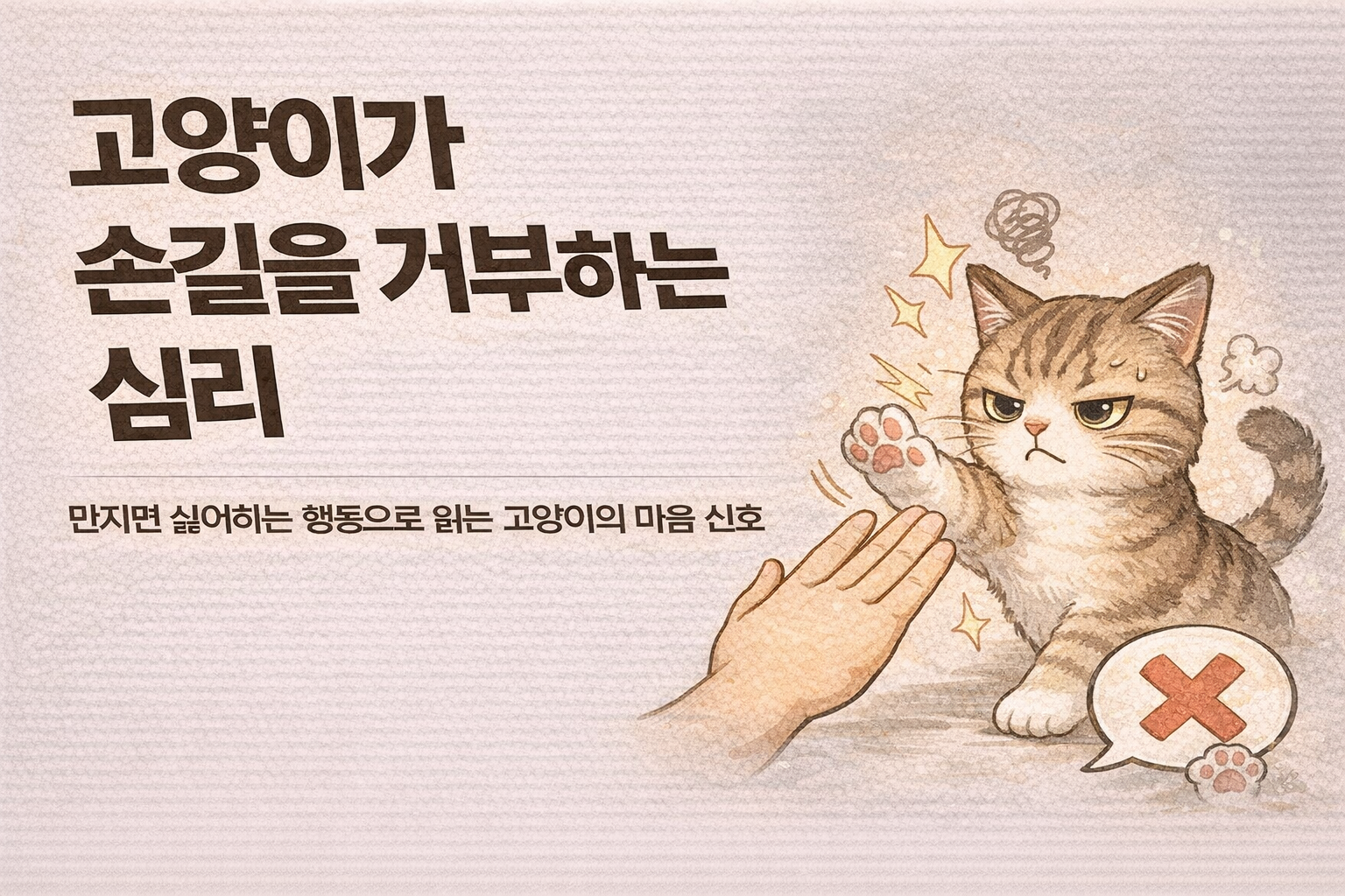고양이가 손길을 거부하는 심리 - 만지면 싫어하는 행동으로 읽는 고양이의 마음 신호