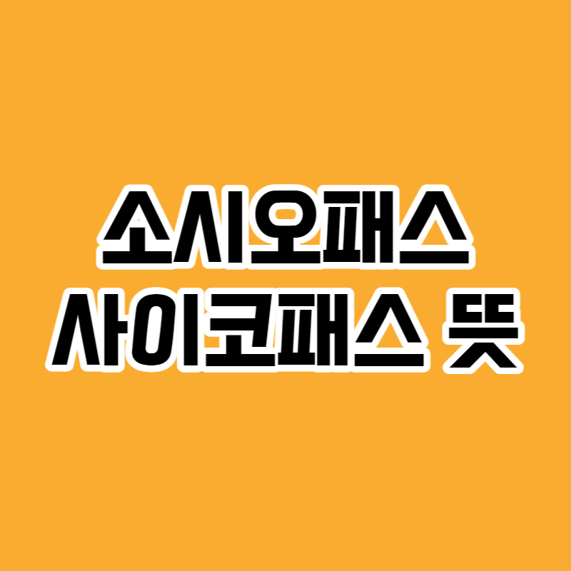 소시오패스 사이코패스 뜻