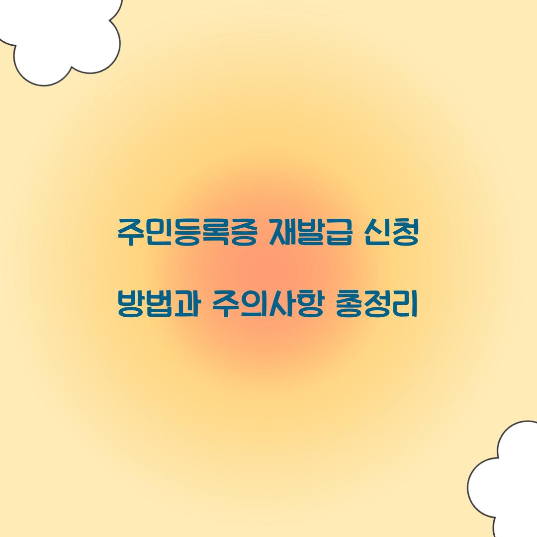 주민등록증 재발급