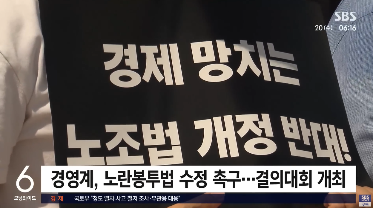 노란봉투법 국회처리 쟁점정리 노동계 경영계 ILO