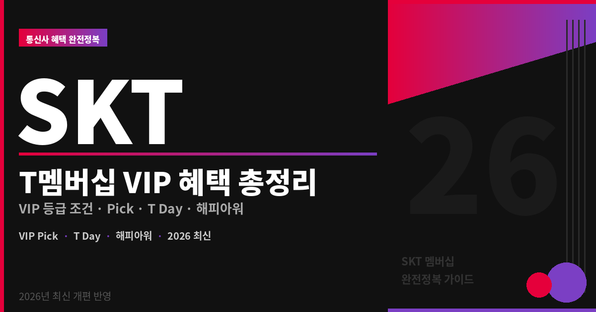 SKT T멤버십 VIP 혜택 완전정복 가이드 2026 대표이미지
