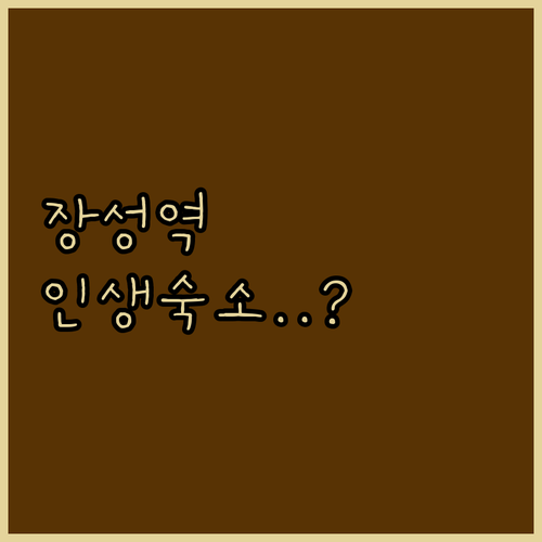 장성역 근처 깨끗한 숙소 비교 분석 ..