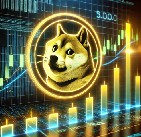도지코인과 차트 합성 이미지
