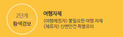 여행자제 단계인 나라