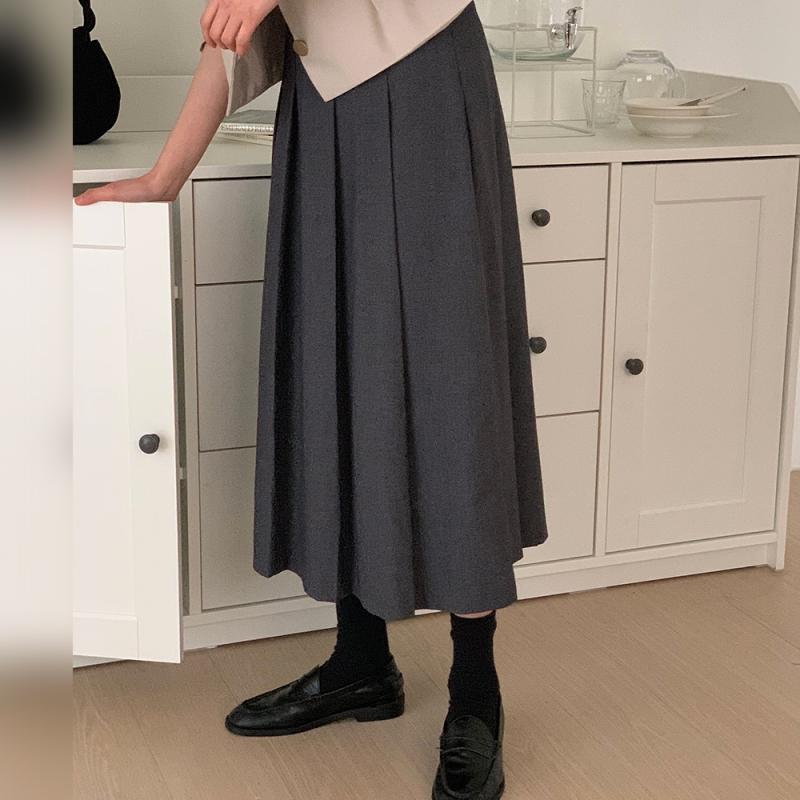 라임트리오브마인 플리츠 주름 롱 스커트