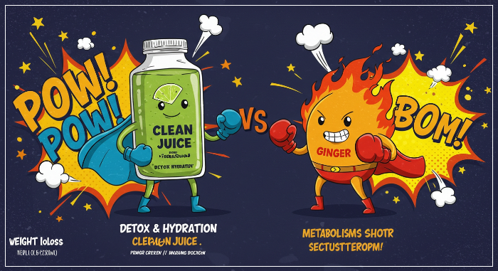 클린주스_진저샷_체지방감소_비교_대결