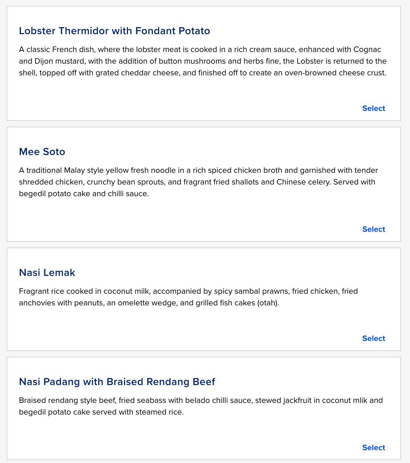 싱가포르항공 북더쿡 메뉴