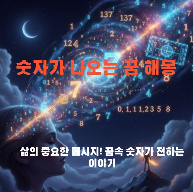 꿈에 숫자가 나오는 꿈을 꾸는 여성의 그림