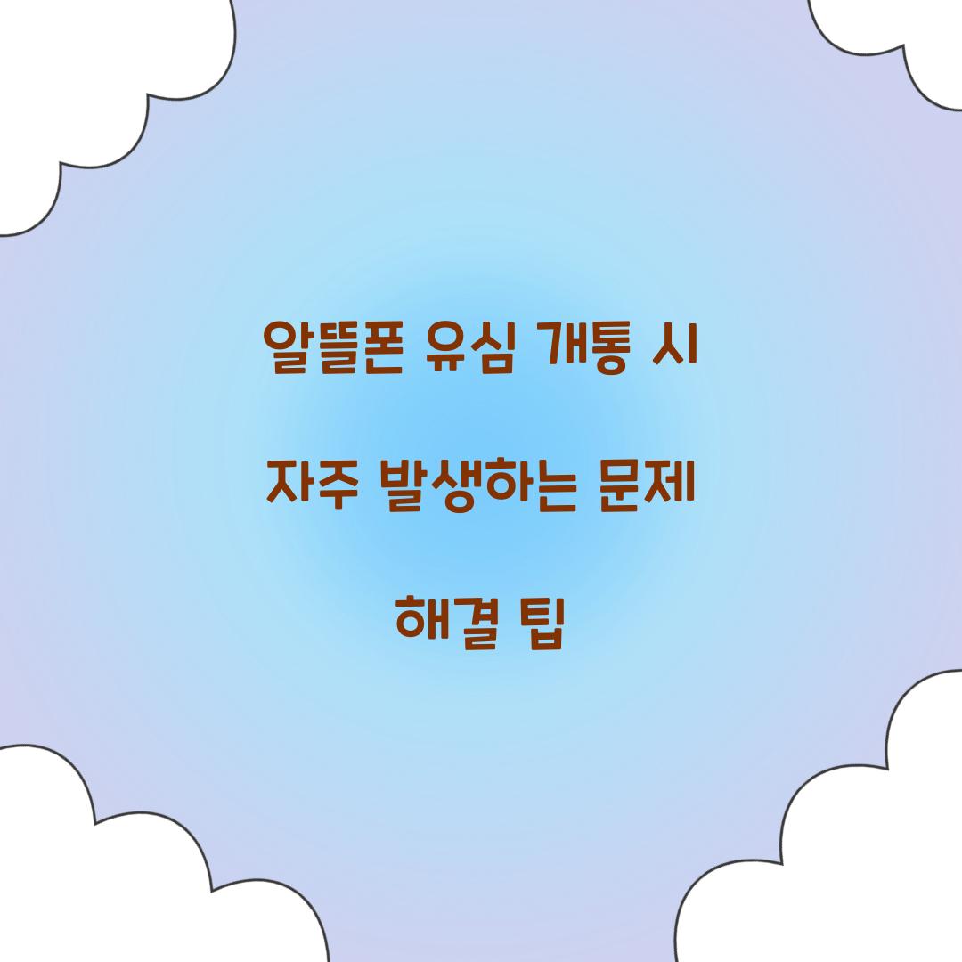 알뜰폰 유심 개통 시 자주 발생하는 문제와 해결법