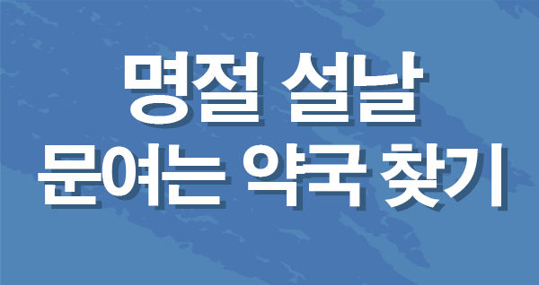 2026년 명절 설날 연휴 병원 · 약국 · 응급실 찾기