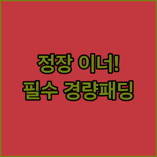 직장인 정장 이너용 경량 패딩 조끼 ..