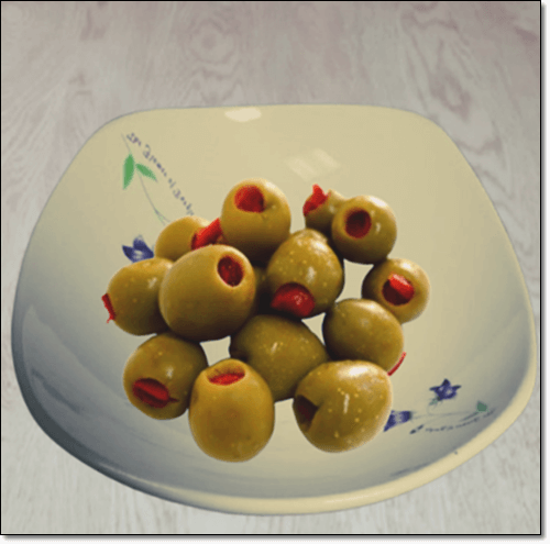 향신료를 첨가한 올리브 절임