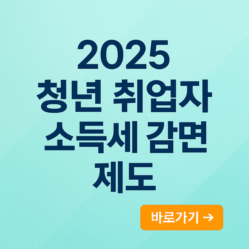 2025 청년 취업자 소득세 감면 제도