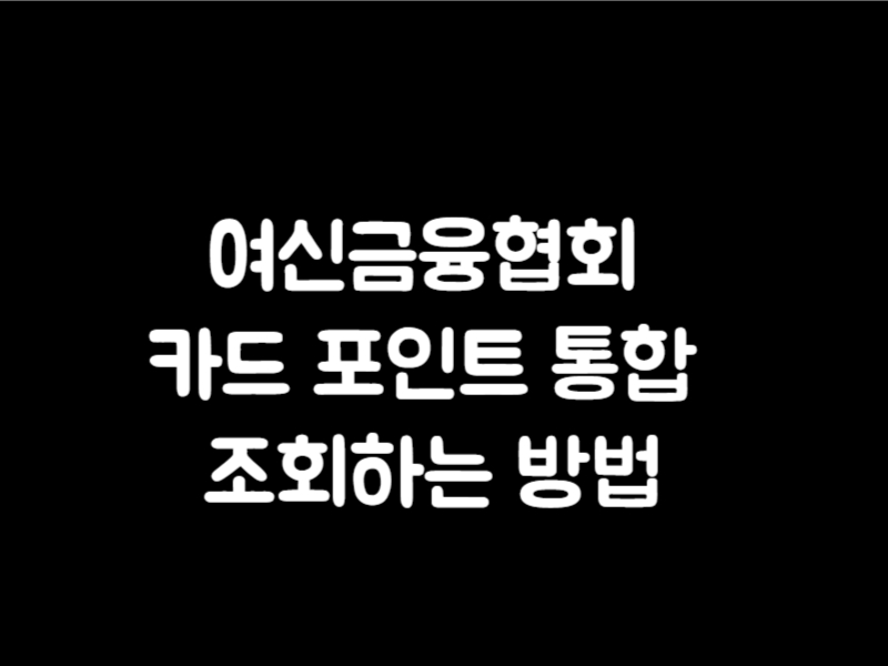 여신금융협회 카드포인트 통합조회부터 보인인증까지 하는 방법