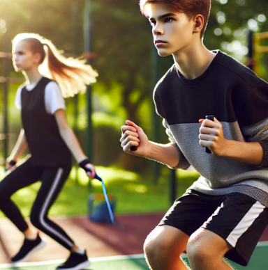 운동을 열심히 하고 있는 10대
