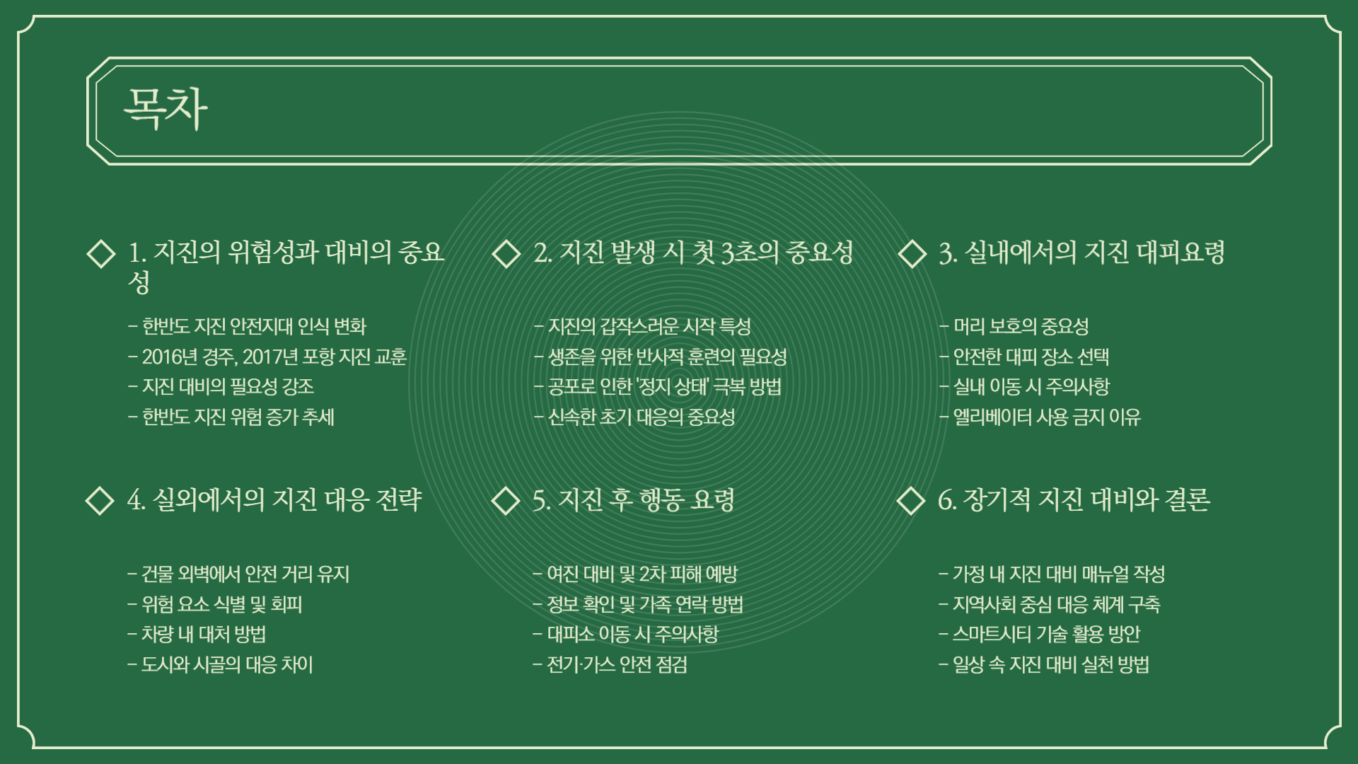 지진 발생시 대피요령