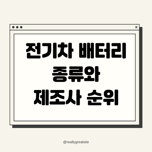 전기차 배터리 종류와 제조사 순위