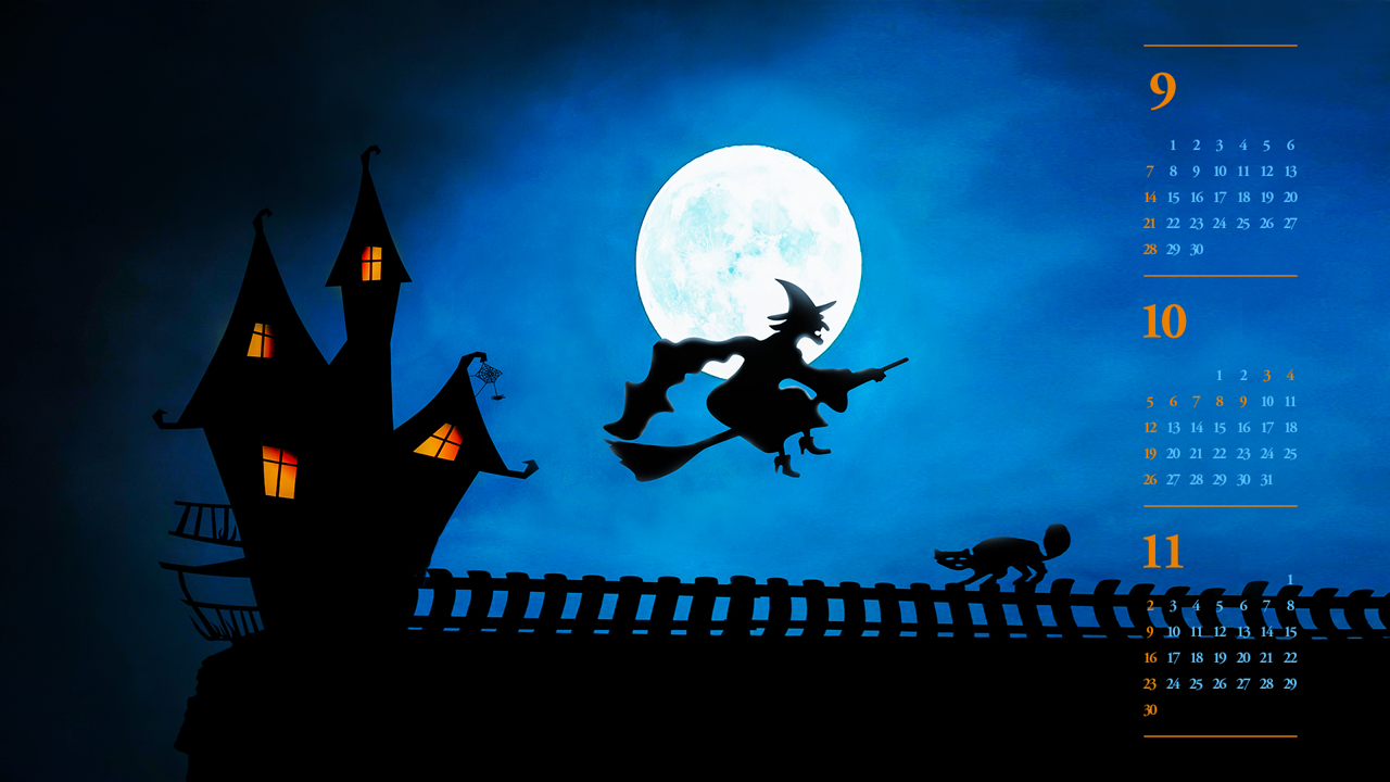 12 할로윈 마녀 B - 2025년10월 노트북배경화면