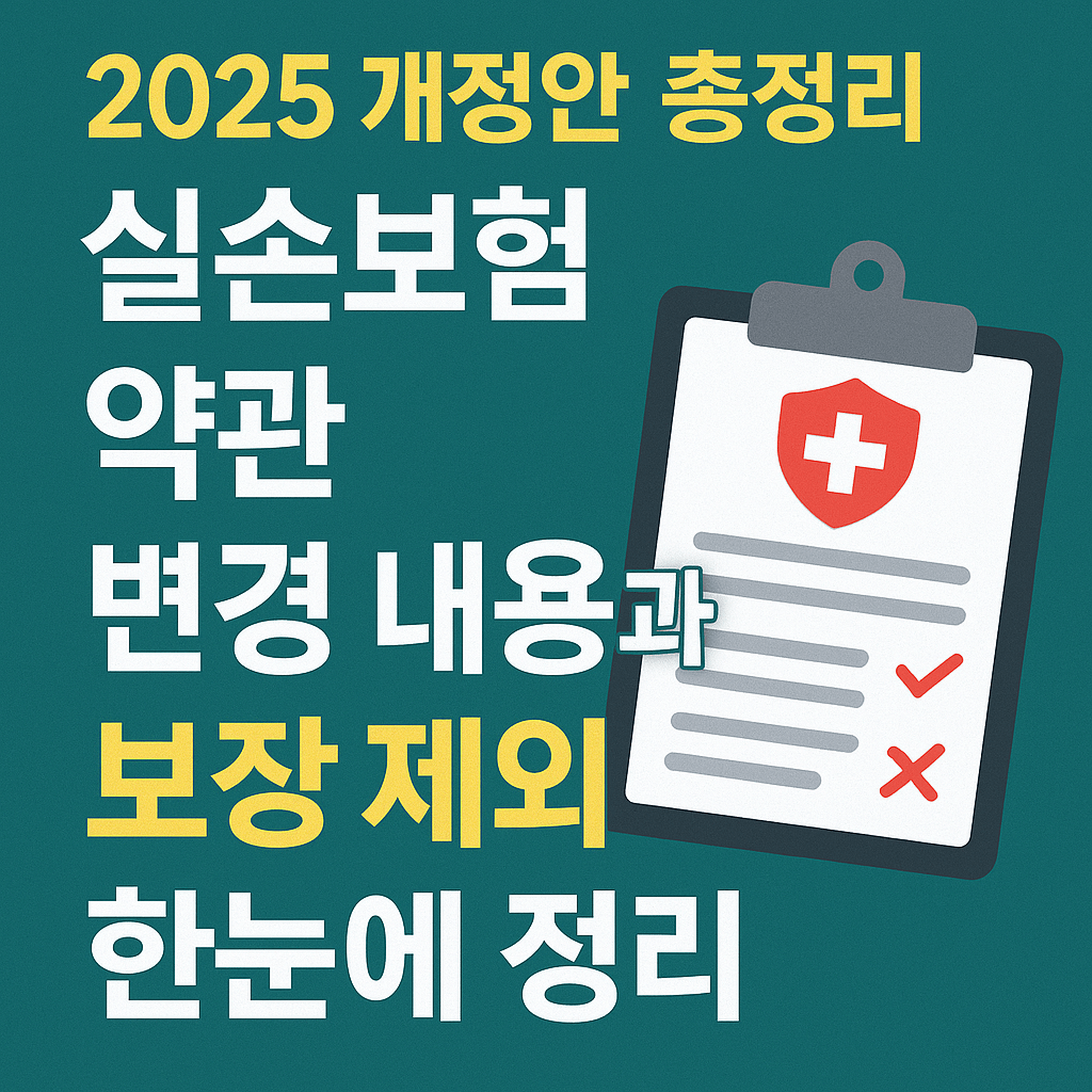 [2025 개정안 총정리] 실손보험 약관 변경 내용과 보장 제외 항목 한눈에 정리