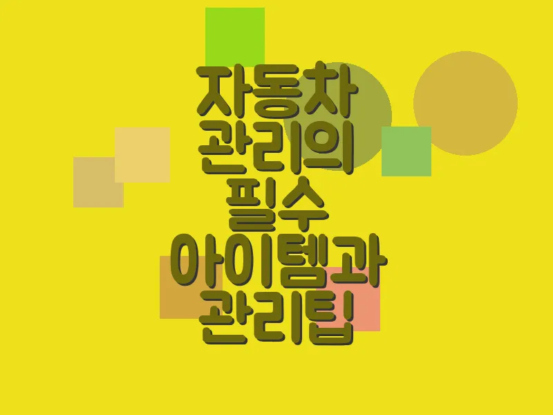 자동차 관리의 필수 아이템과 관리 팁