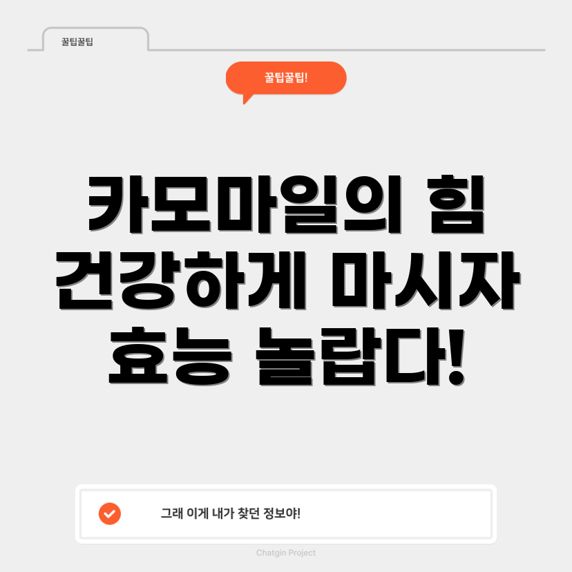 카모마일차 효능