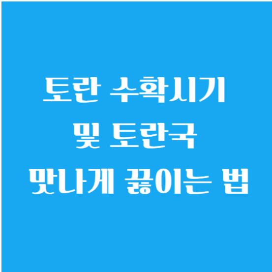토란 수확시기 및 토란국 맛나게 끓이는 법