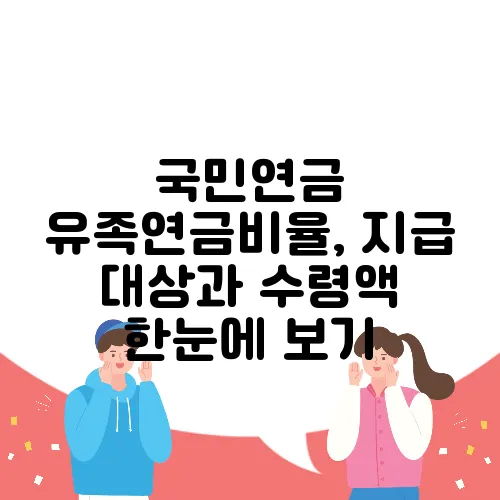 국민연금 유족연금비율, 지급 대상과 수령액 한눈에 보기
