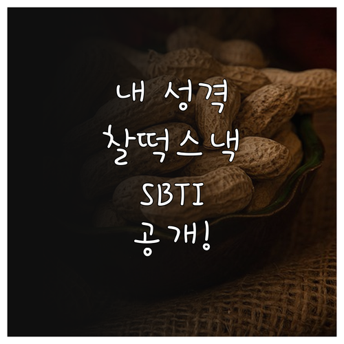 성격 기반 스낵 매칭 SBTI 테스트..