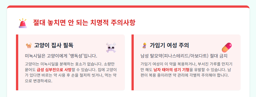 탈모약 이용 시 주의사항