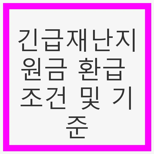 긴급재난지원금 환급 조건