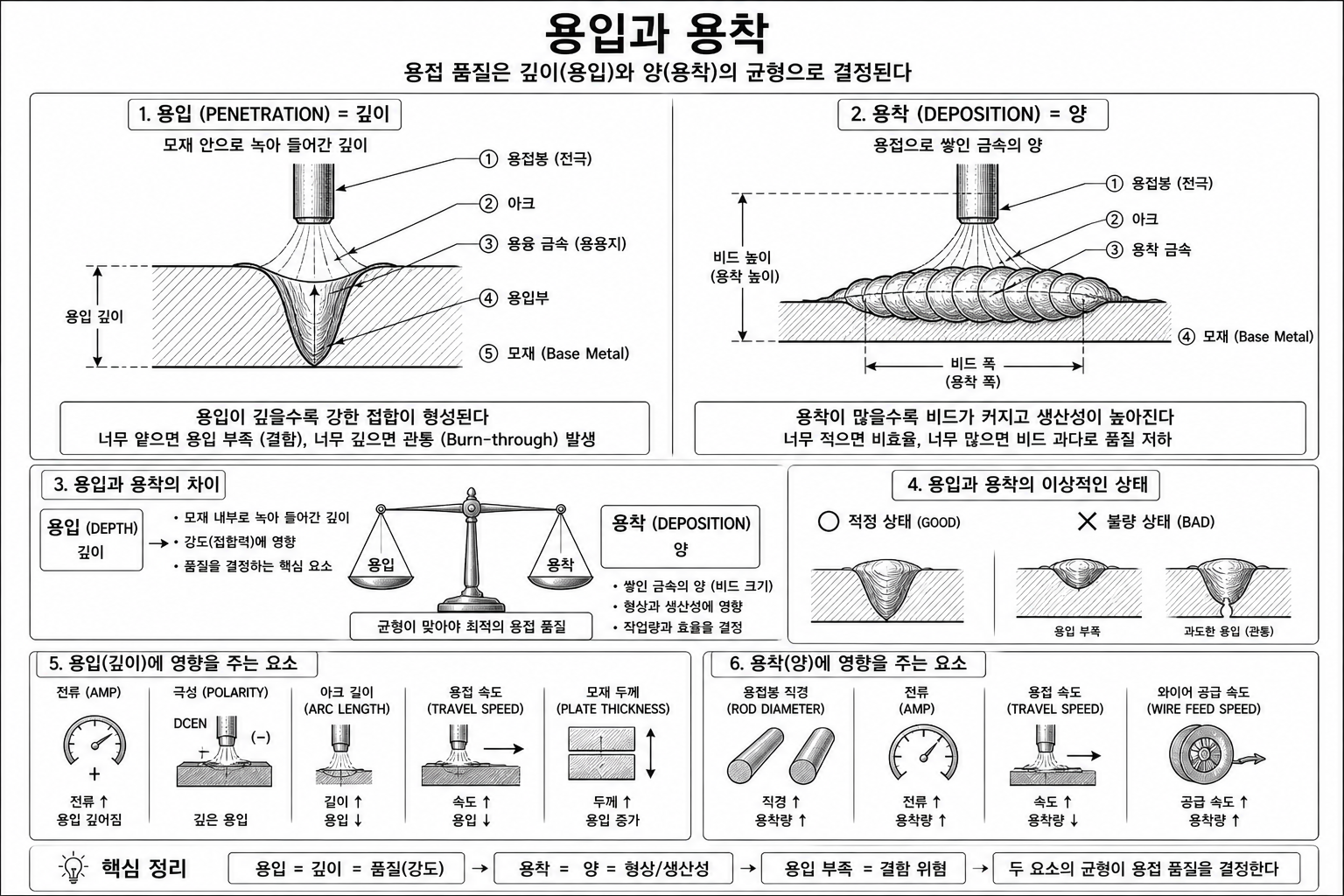 용입과 용착 개념도