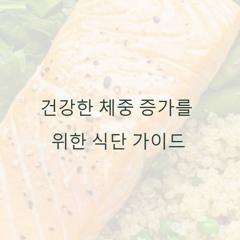건강한 체중 증가를 위한 식단 가이드