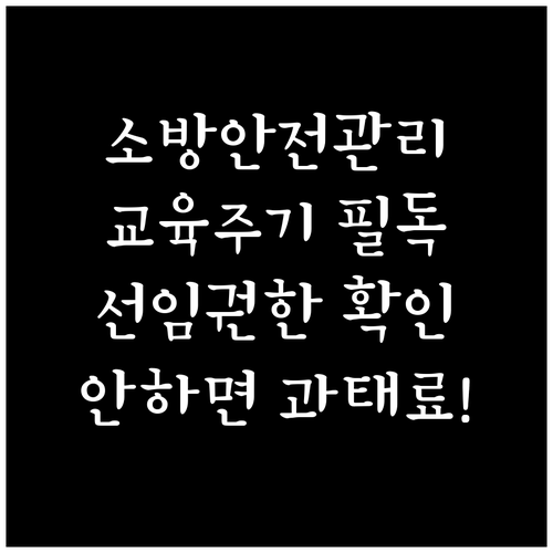 소방안전관리자 실무 교육 주기와 국가..
