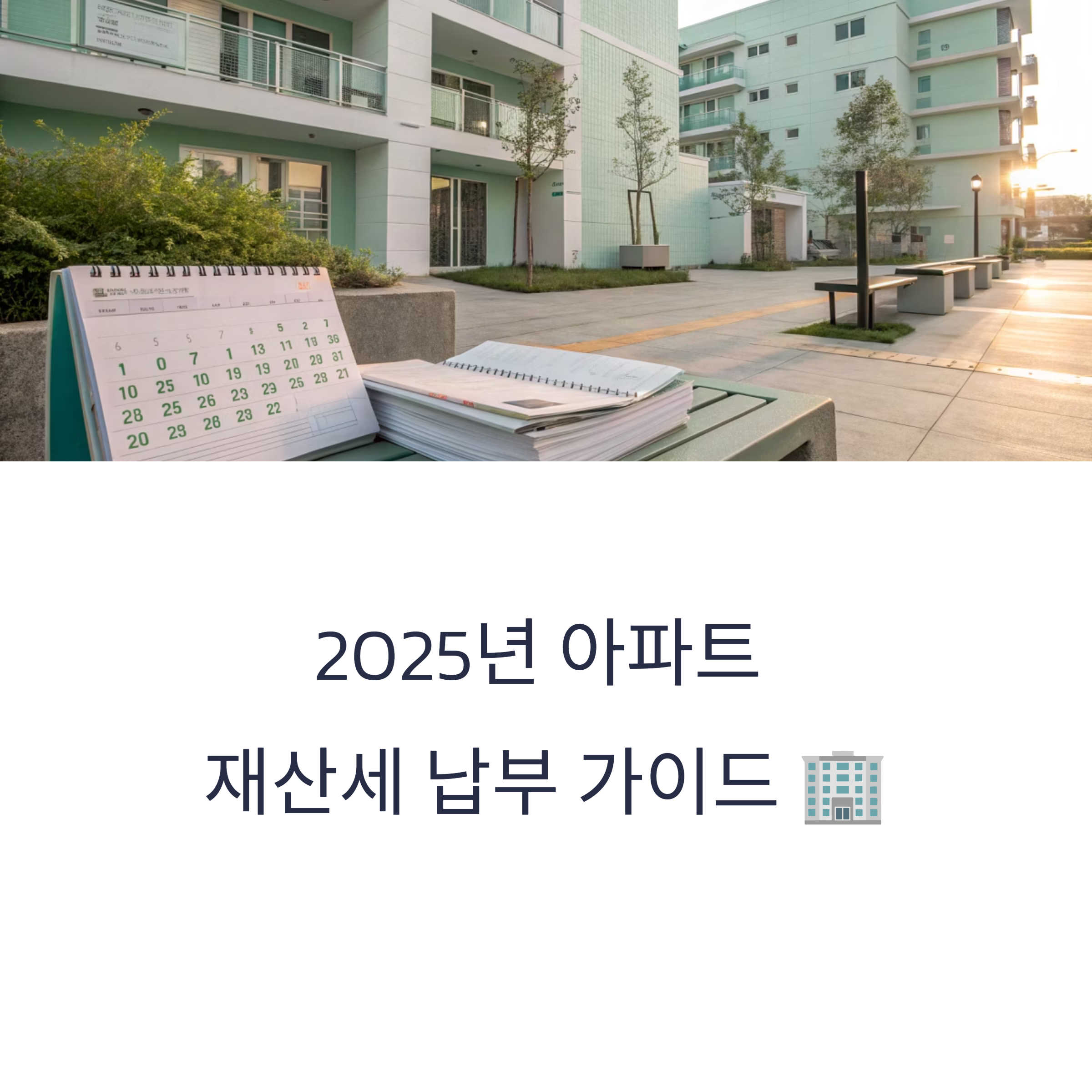 2025년 아파트 재산세 납부기간 및 부과기준 총정리
