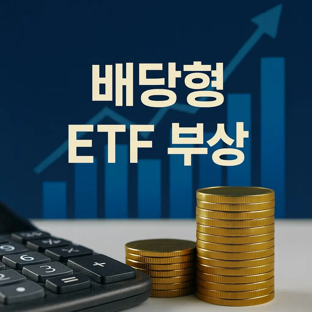 해외 ETF 투자 트렌드를 시각적으로 표현한 컬러 보정된 금융 그래픽 이미지