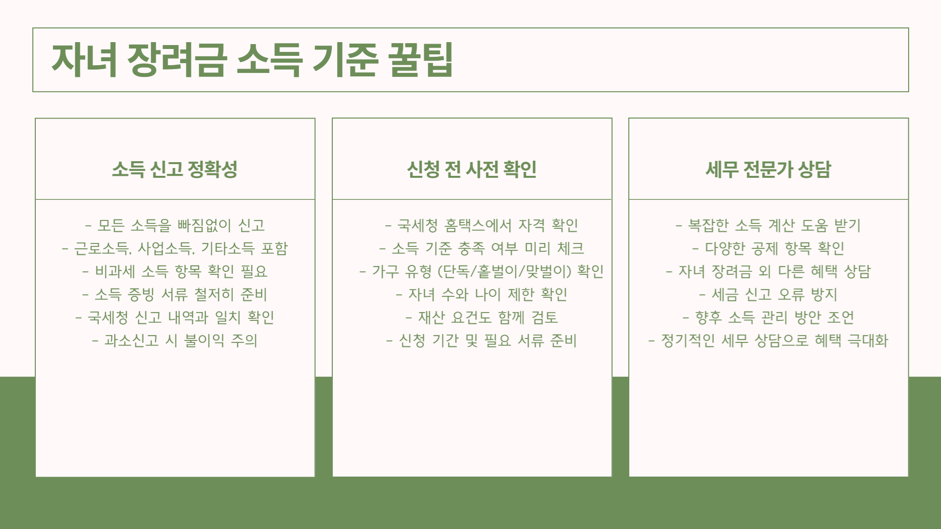 자녀 장려금 소득 기준 완벽 해설