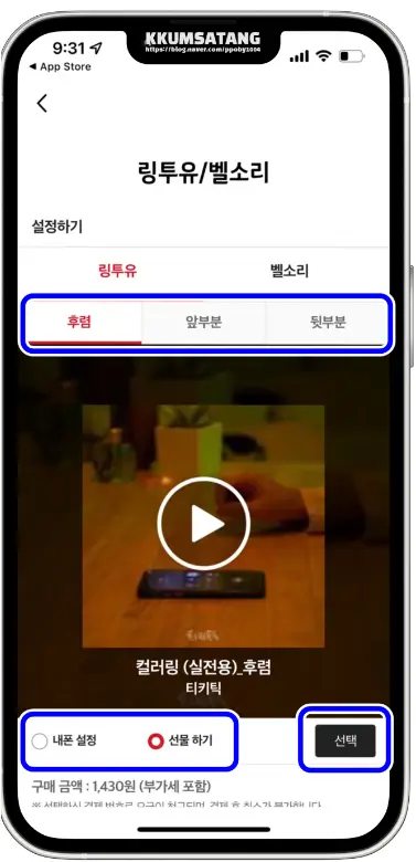 KT 컬러링 신청 및 설정 변경 방법