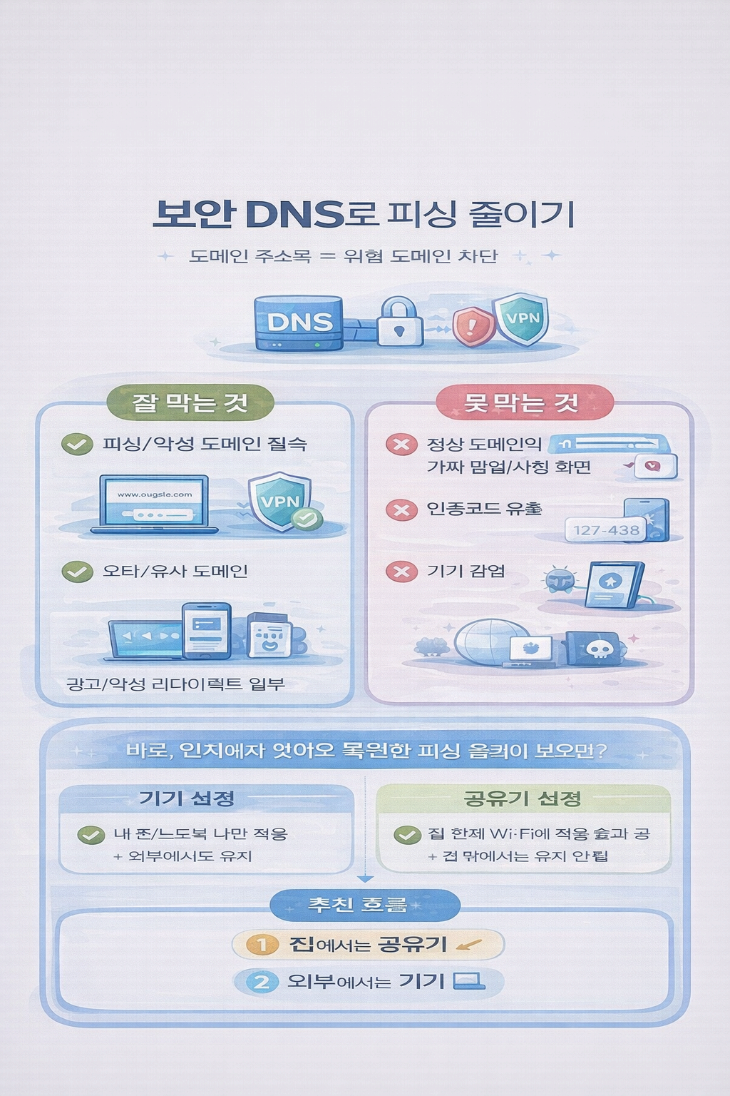 DNS 변경(보안 DNS)으로 피싱 줄이는 방법