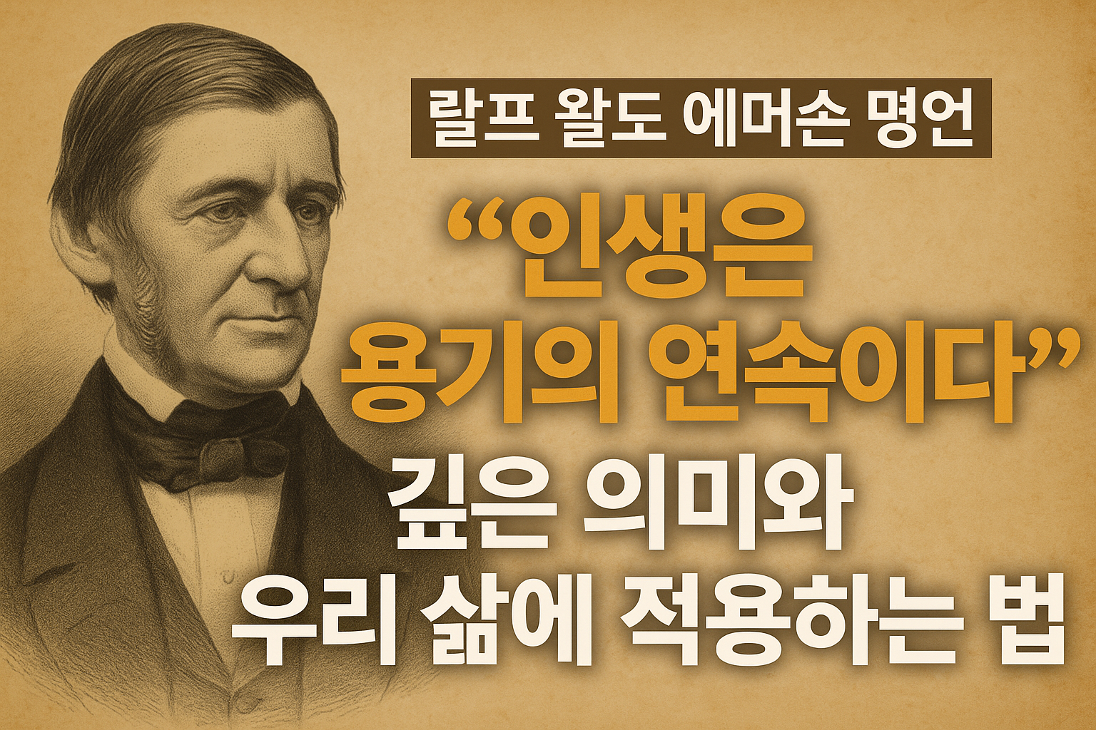 랄프 왈도 에머슨 명언, "인생은 용기의 연속이다"