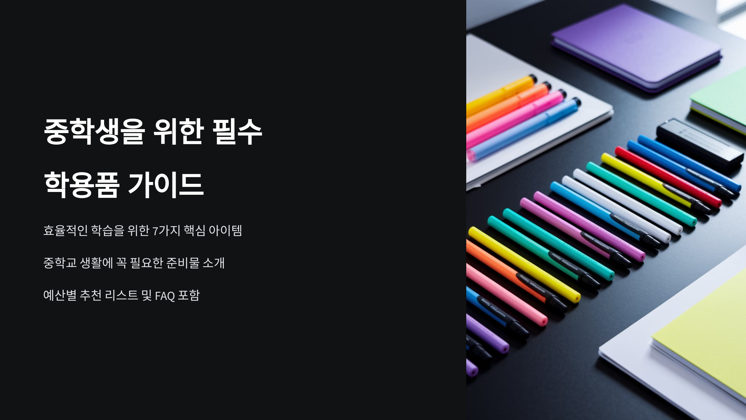 중학생 필수 학용품 추천