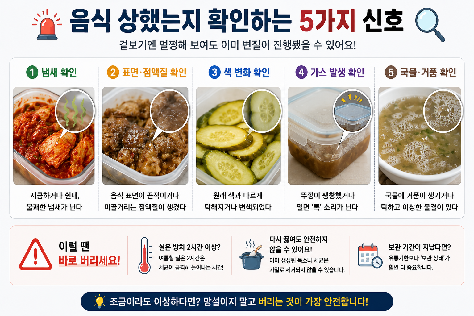 상한 음식 확인법 인포그래픽