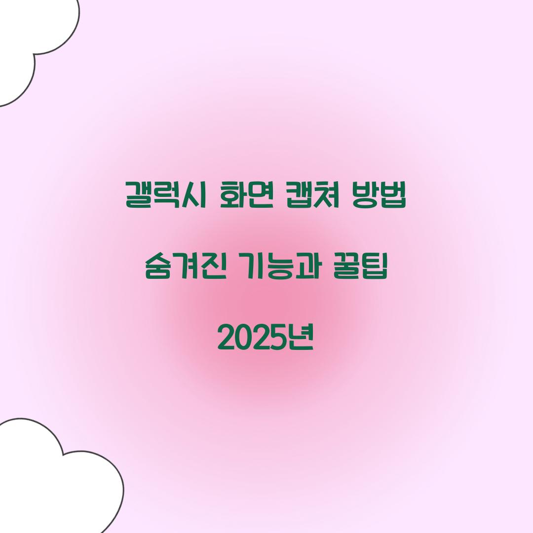 갤럭시 화면 캡쳐 방법