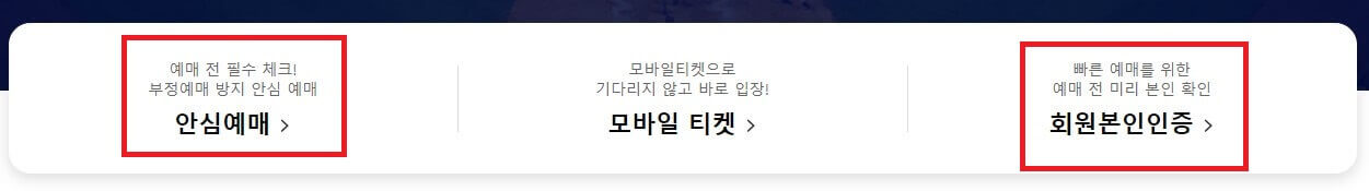 예매 전 필수 체크 사항