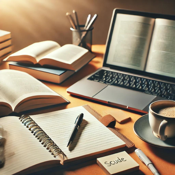 공부 하는 책상 이미지