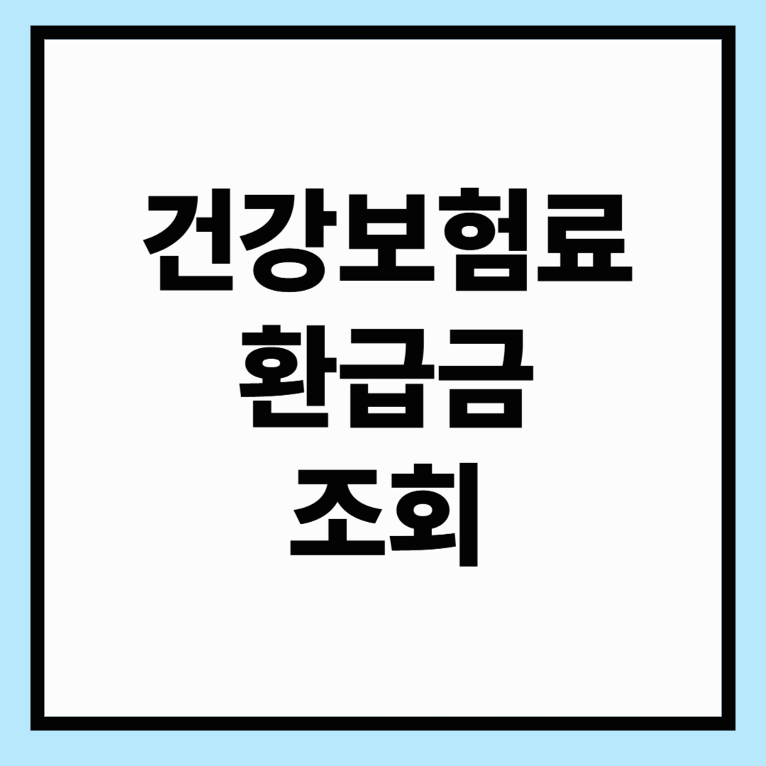 건강보험료 환급금 조회