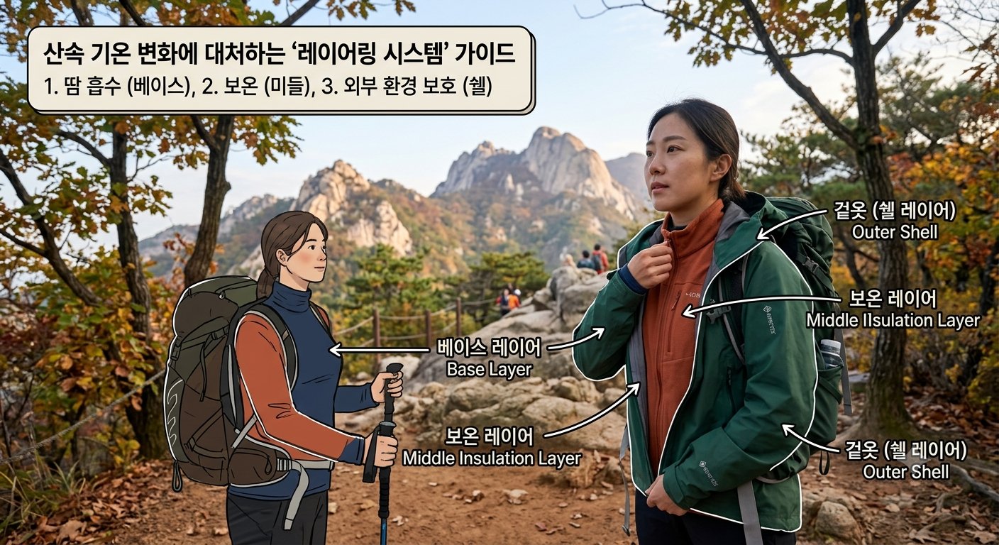 레이어링 시스템이란? 산속 기온 변화에 대처하는 등산복 옷차림 완벽 가이드
