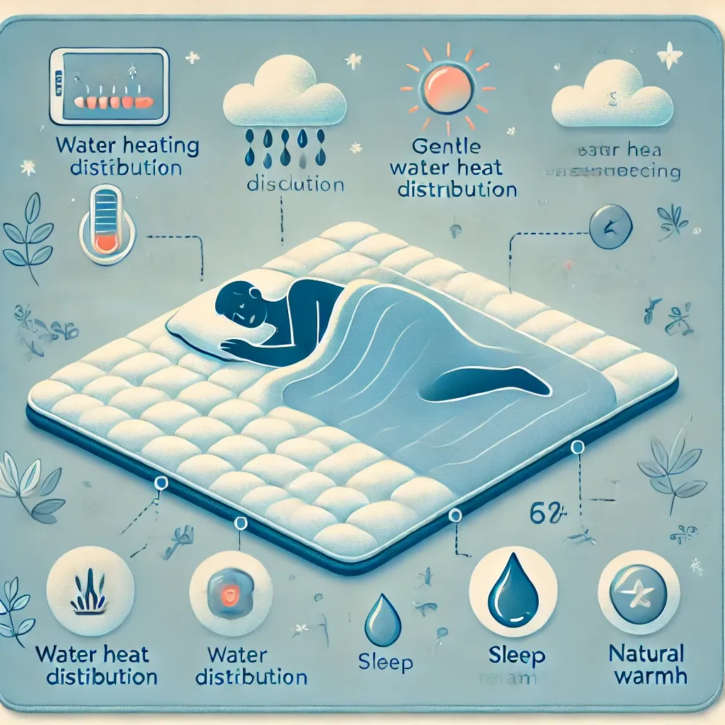 부드러운 열감과 숙면을 돕는 온수매트의 특징 인포그래픽