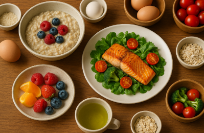 연어셀러드 채소 과일