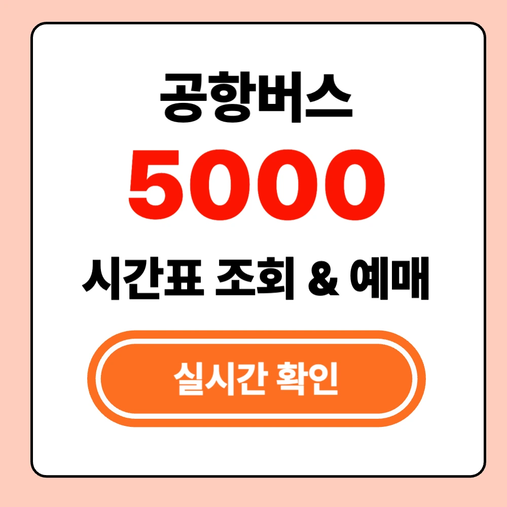 5000번 공항버스 시간표 확인