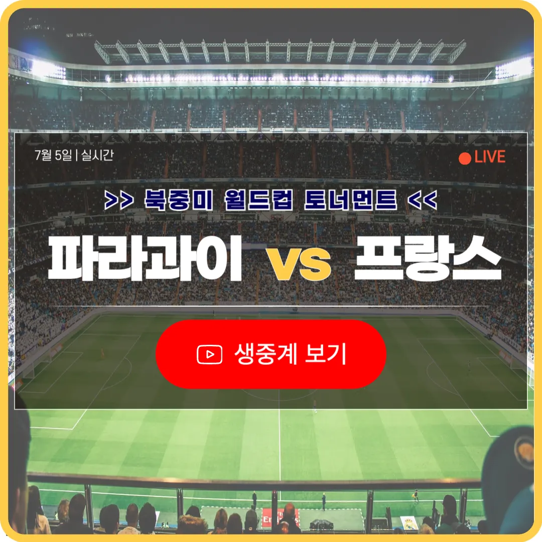 북중미 월드컵 파라과이 프랑스 축구 중계 라이브